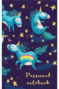 Password Notebook: Small Internet Address and Password Logbook / Journal / Diary - Unicorn Cover