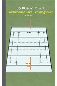 3D Rugby 2 in 1 Taktikboard und Trainingsbuch