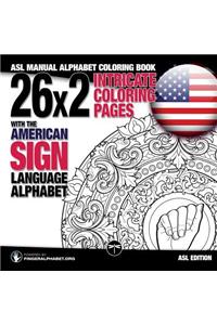 26x2 Intricate Coloring Pages with the American Sign Language Alphabet
