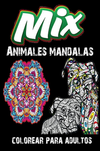 Mix Animales mandalas colorear para adultos