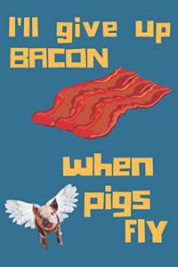 Bacon Blank Lined Notebook Journal