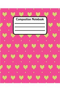 Composition Notebook: Heart Wide Ruled Lined Journal For Girls