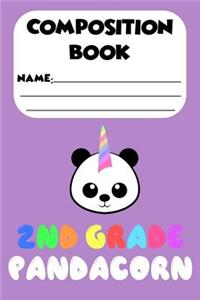 Composition Book 2nd Grade Pandacorn
