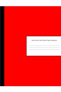 Half Lined & Half Graph Paper Notebook