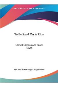 To Be Read on a Ride