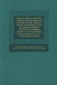 Eloges de Madame Geoffrin