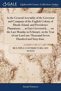 AT THE GENERAL ASSEMBLY OF THE GOVERNOR