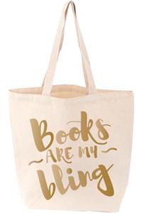 Books Are My Bling Tote (Cream)