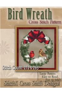 Bird Wreath Cross Stitch Pattern