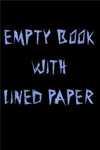 Empty Book With Lined Paper