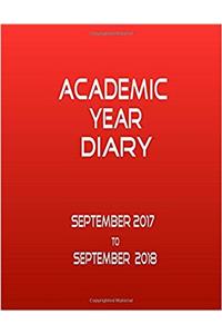 Academic Year Diary - Sept 2017 - Sept 2018 - Large - Red