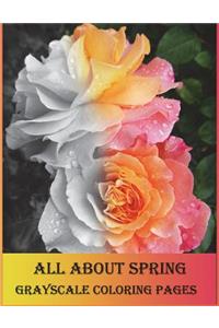 All about Spring Grayscale Coloring Pages