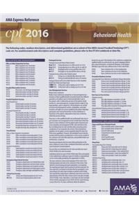 CPT 2016 Express Reference Coding Card Behavioral Health