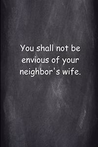 2020 Weekly Planner Religious Modern Wording 9th Commandment Chalkboard Style