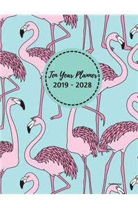 Ten Year Planner 2019 - 2028 Pinkflamingo