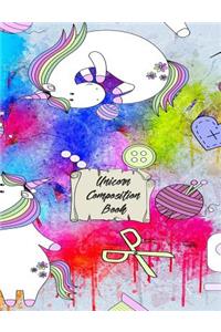 Unicorn Composition Book: 7.44 X 9.69 Cute Unicorn Unlined Journal Paper Notebook with Numbered Pages Unique Back to School, Appreciation, Sketchbook, Birthday, Christmas, Composition Notebook Gift for Students, Friends, Teachers or Artists