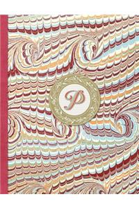 Monogrammed Planner 2019 Personalized Initial Letter P: 12 Months Week to two-page Diary 140 pages 8.5 x 11 with Contacts - Password - Birthday lists