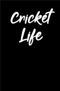 Cricket Life: Blank Lined Journal College Rule Script Black