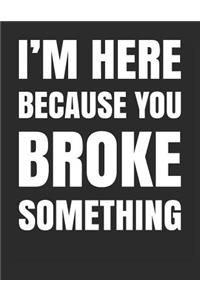 I'm Here Because You Broke Something
