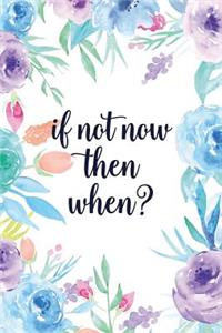 If Not Now Then When?