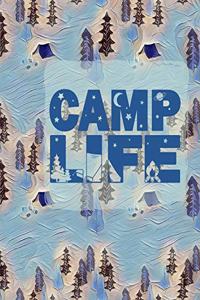 Camp Life: Ultimate Camping Journal Painted Trees 8x10 160 Page Softbound Glossy Cover