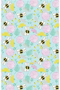 Journal Notebook Bees and Clover Pattern - Green