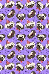 Bullet Journal Notebook Funny Pugs Pattern 3