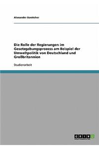 Die Rolle der Regierungen im Gesetzgebungsprozess am Beispiel der Umweltpolitik von Deutschland und Großbritannien