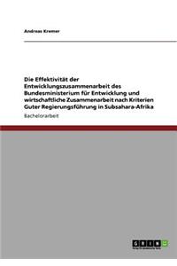 Die Effektivität der Entwicklungszusammenarbeit des Bundesministerium für Entwicklung und wirtschaftliche Zusammenarbeit nach Kriterien Guter Regierungsführung in Subsahara-Afrika