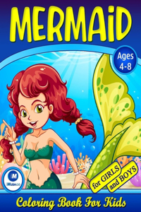 Mermaid Coloring Book For Kids Ages 4-8