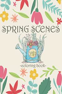 spring scenes coloring book