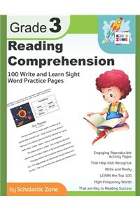 Reading Comprehension Grade 3, 100 Write-and-Learn Sight Word Practice Pages