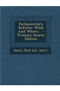 Parliamentary Reform
