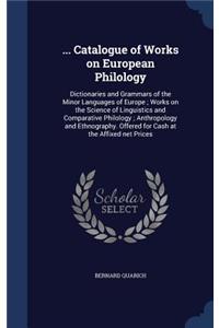 ... Catalogue of Works on European Philology
