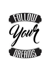 Follow Your Dreams, Graph Notebook, Small Journal, 64P, 5x8