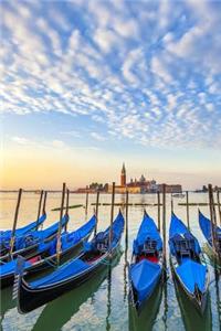Bright Blue Gondolas and San Giorgio Maggiore Church Venice Italy Journal