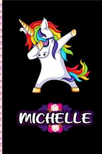 Michelle - Dabbing Unicorn personalized named Notebook