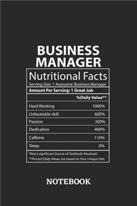 Nutritional Facts Business Manager Awesome Notebook