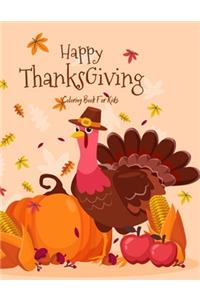 Happy Thanks Giving Coloring Book For Kids