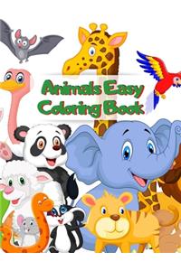 Animals Easy Coloring Book