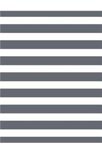 Stripes - Slate Grey 101 - Lined Notebook With Margins 8.5x11
