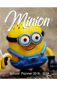 Minion: School Planner School Year 2018 - 2019 8x10 Inch Wave Academic Planner with Class Schedules, Passwords, Notes and Daily Planner for Homework