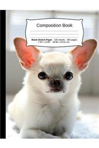 Dog Composition Notebook, Blank Sketch Paper