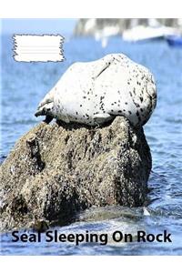Seal Sleeping On Rock wideruledlinepaper Composition Book