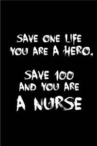 Save one life, you are a Hero. Save 100 and you are a Nurse.