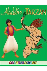 Aladdin and Tarzan Coloring Book: 2 in 1 Coloring Book for Kids and Adults, Activity Book, Great Starter Book for Children with Fun, Easy, and Relaxing Coloring Pages