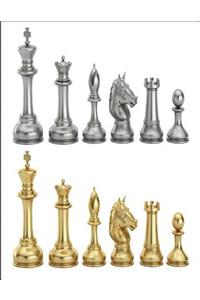 2017, 2018, 2019 Weekly Planner Calendar - 70 Week - Chess King Queen: Gold and Silver Chess Set