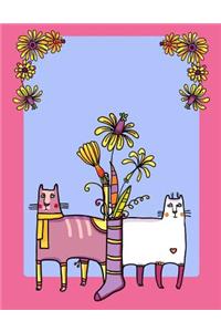 My Big Fat Bullet Journal for Cat Lovers Funny Cats Pattern in Socks with Flowers 1