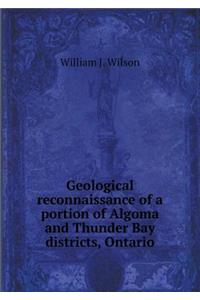 Geological Reconnaissance of a Portion of Algoma and Thunder Bay Districts, Ontario