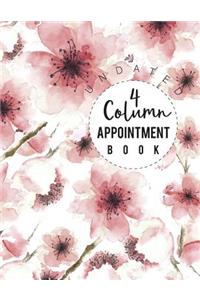 Appointment book undated 4 column